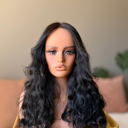 The Jamie: 20" - Darkest Natural Brown & Deep Curls - Size SM (Lace Cut)